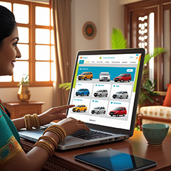 Indian user entering pickup and drop details on Maharaja Cabs online booking form.